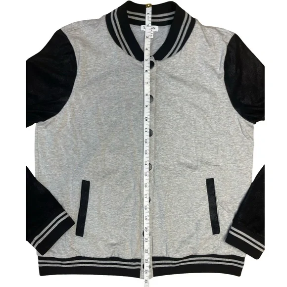 Splendid Varsity Bomber Jacket - Gray, Black, White - Medium - Picture 7 of 10